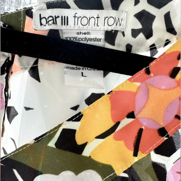 Bar 111 Sheer Floral print dress L. w/lining.  4 button back closure w/open back - Picture 4 of 9
